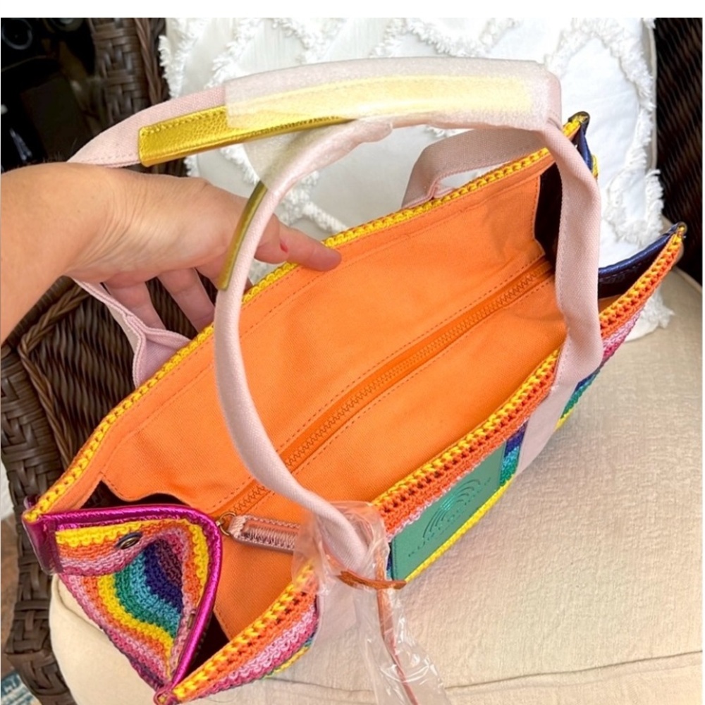 KURT GEIGER Southbank crochet rainbow large tote - Picture 12 of 16